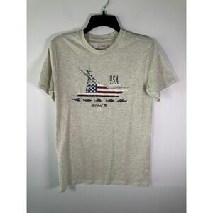 Magellan OutdoorsShirt Mens M USA Offshore Boat Graphic Crew Neck Heather Gray